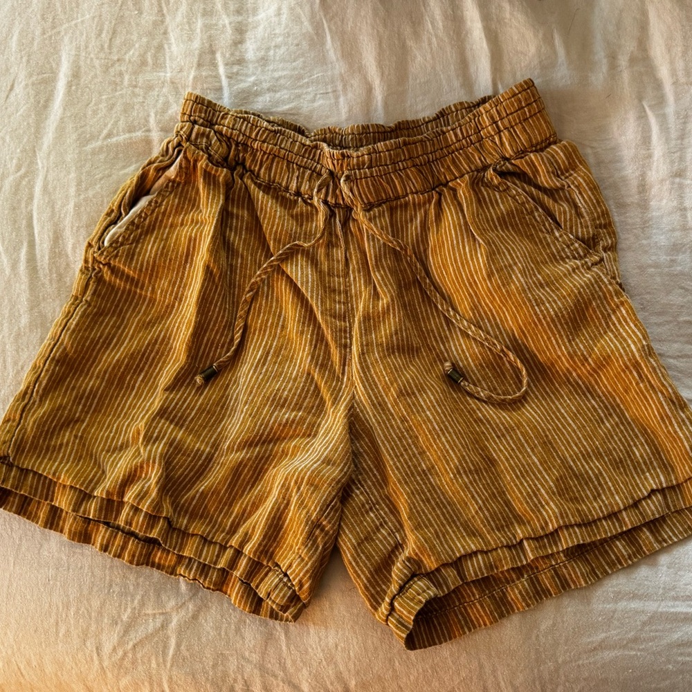 Anthropologie Striped Yellow Shorts — Sz XS